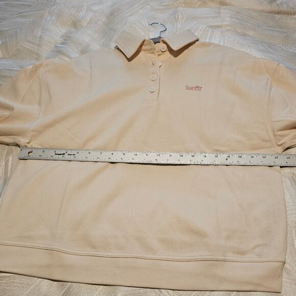 !!!NWT!!! Men’s Levi’s Cream Long Sleeve Polo Sweater, Medium - Picture 6 of 11